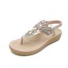 Bohemian Sandals Women's Casual Rhinestone Women's Shoes Wedge Sandals Flip Flops Fashion Women Classic and Elegant Woman's Versatile Shoes