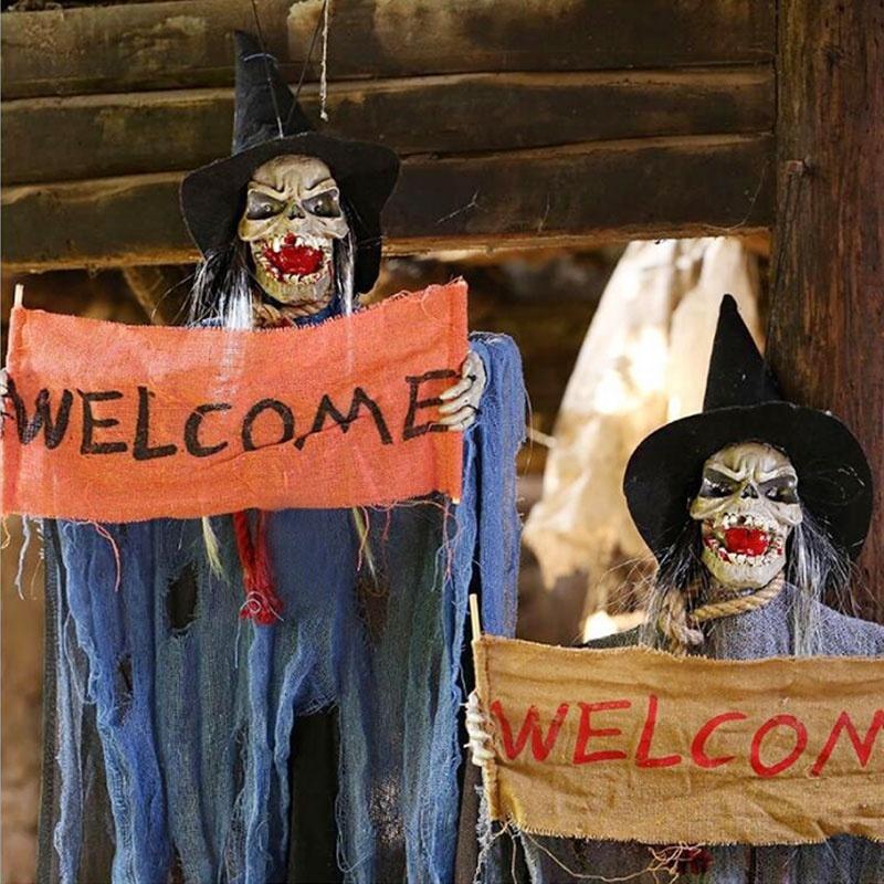 Реквизит для вечеринки на Хэллоуин, украшение для вечеринки в баре, активируемый голосом, подвесной череп-скелет