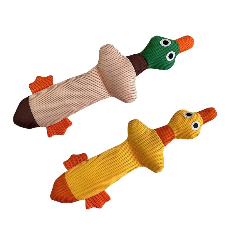 Soft Plush Dog Chew Toy with Squeaker Duck Shape Fetches Toy for Dog to Bites, Carry, Toss, and Play Indoors Daily