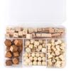 128Pcs DIY Wooden Push Pins Creative Thumb Tacks Portable Decorative Studs Office School Supplies