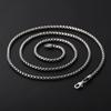 3mm Wide Box Necklace Pendant Pure 925 Sterling Silver Men Women Chain Statement Necklace Jewelry 925 Silver Chain for Women