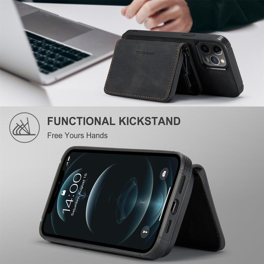 Zipper Wallet Card Phone Case for iPhone 17 Pro Max 16 Plus 15 14 13 12 11 XS XR X Flip Leather Holder Back Cover For Samsung S25 Ultra S24 FE S23 S22