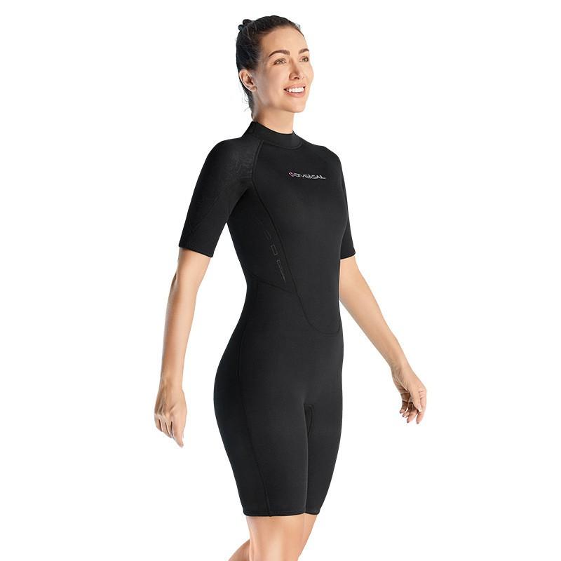 Womens 3mm Neoprene Short Sleeve Wetsuit Snorkeling Surfing Diving Winter Swimming Thermal Protection