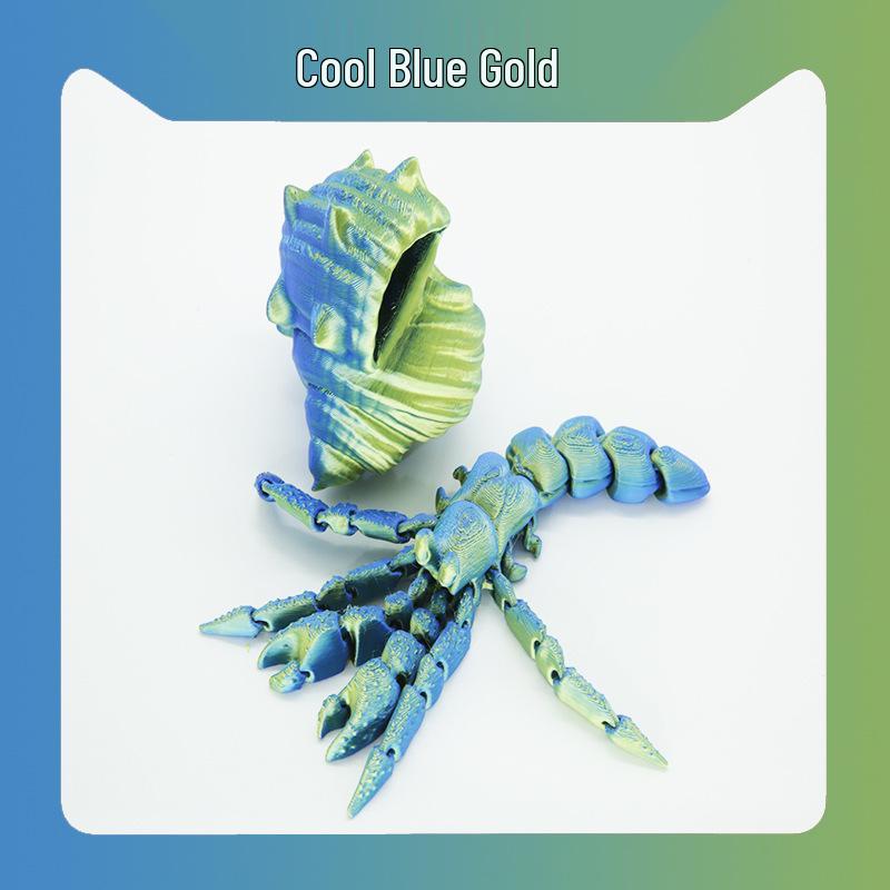 3D Printed Hermit Crab Creative Ornament with Movable Joints for Kids