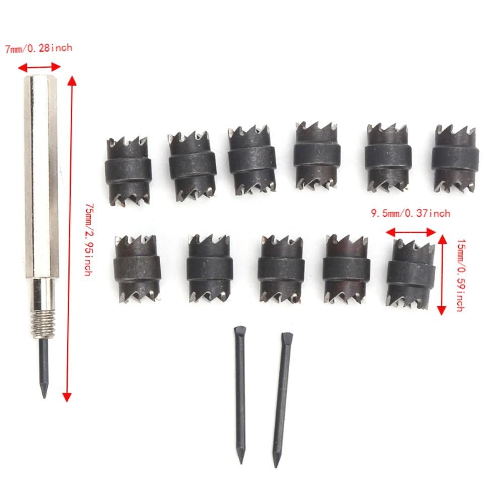 13pcs Double Sided Spot Weld Cutter Set Hex Shank Sheet Metal Hole Cutter For Sheet Metal