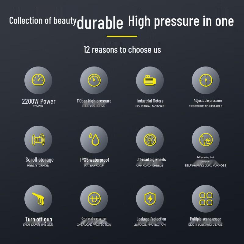 Мойка высокого давления Bohele 220В, вилка CN (адаптер в комплекте)