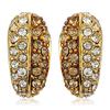Estele Gold Plated Sparkling Stud Earrings with White Crystals for Women