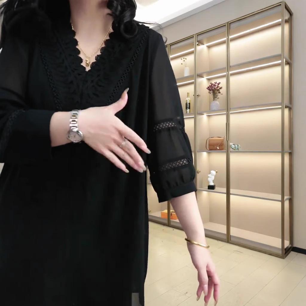 Весна/Лето 2025 Кружевной топ больших размеров – Приталенный свободный крой Женская мода