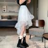 Юбки Женские нерегулярные эластичные юбки с высокой талией Летние юбки трапециевидной формы Универсальная повседневная сетчатая многоуровневая юбка