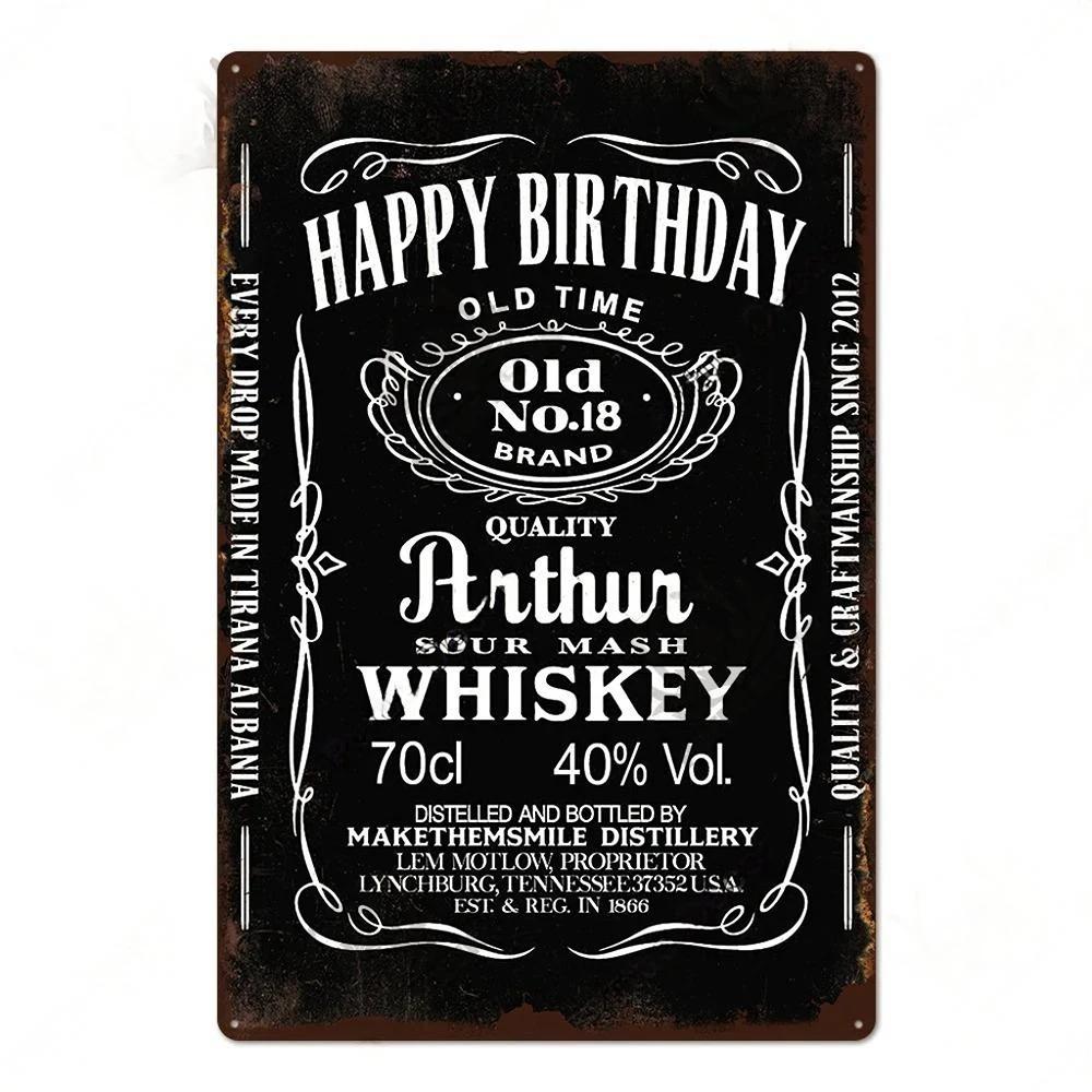 Vintage Bar Whisky Plaque Metal Club Tin Metal Logo Badge Girl Decor Garage Club Bar Men's Cave Bar Cafe Wall Decoration