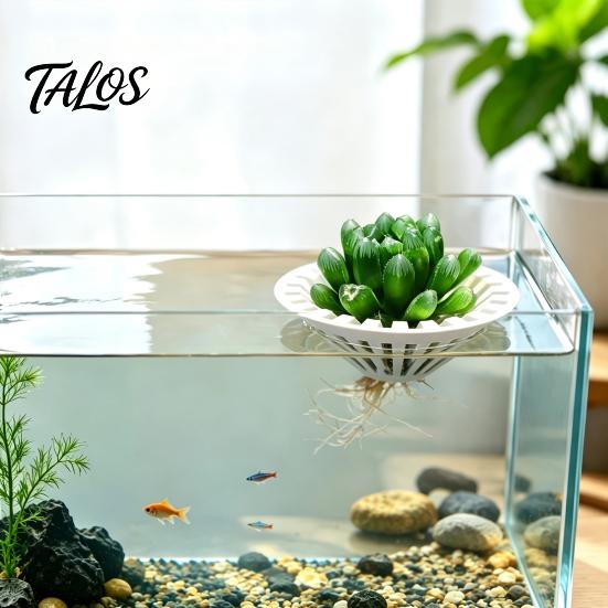 Safe Fish Tank Planting Accessory 3D Printed Floating Aquarium Plant Holder, Water Hydroponic Planter Basket, Aquatic Rooting Box Pot, Aquascape