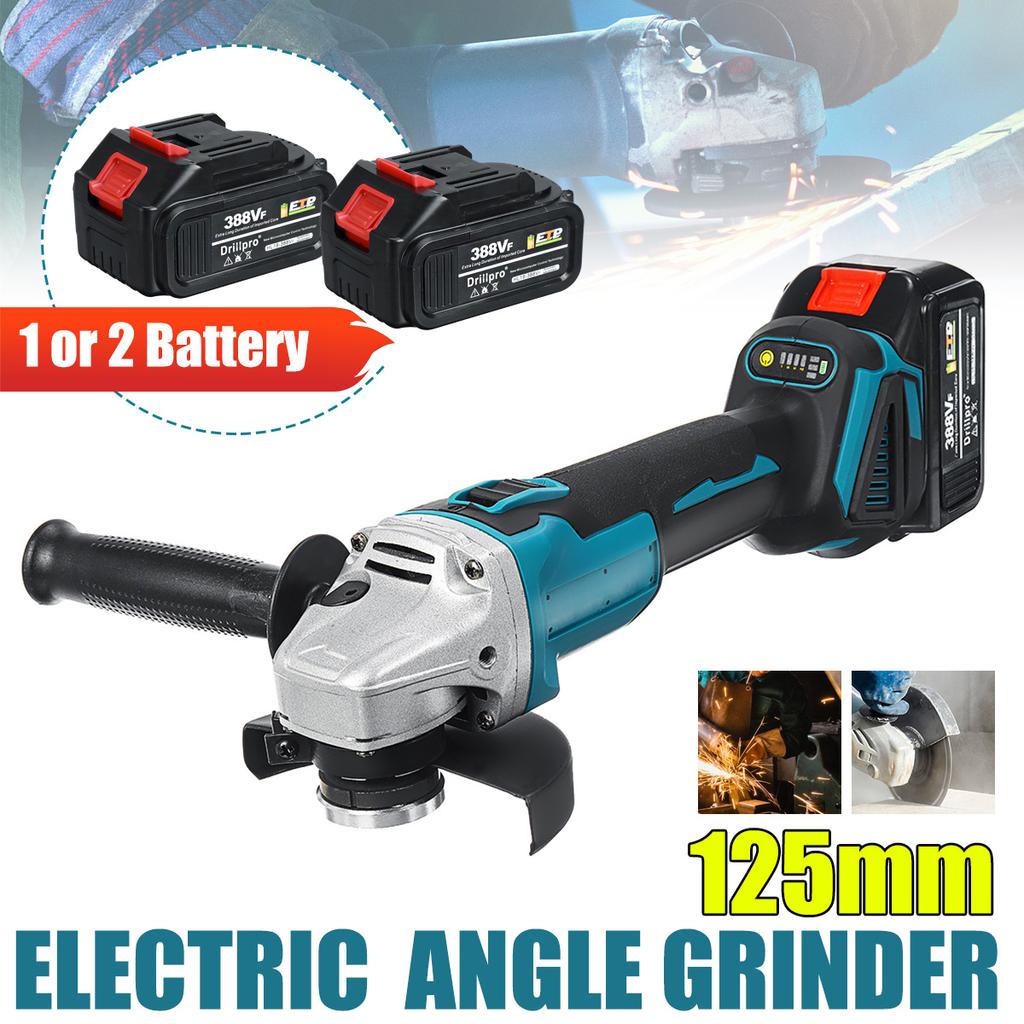 125MM Cordless Angle Grinder Cutting Machine 1 or 2 Lithium-Ion Battery Machine Electric Grinder Power Tool