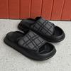 Нескользящие удобные тапочки мужской тренд уличная обувь липучка однослойные мягкая подошва повседневные пляжные туфли 471208 черный-J