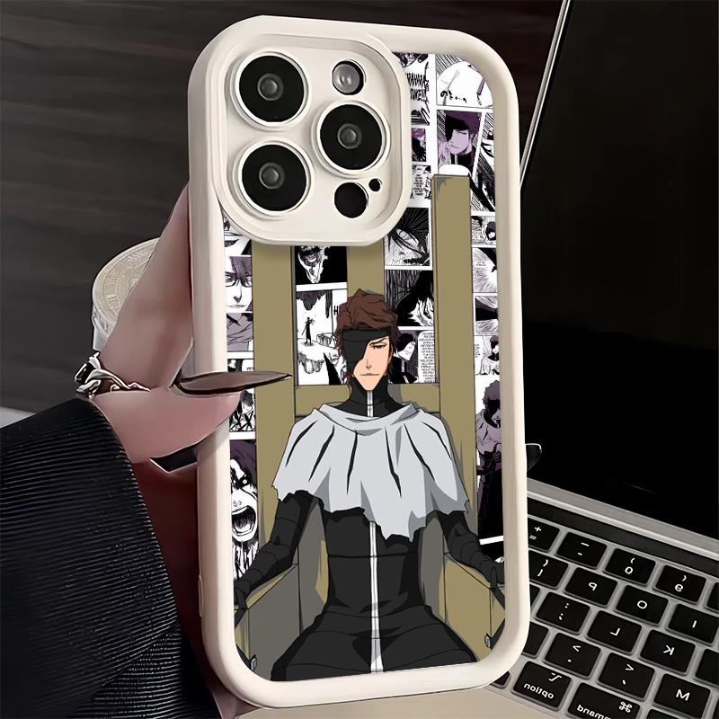 Чехол для телефона iPhone 17 Air 16E 15 16 Pro Max Bleach Айдзен Сосукэ Чехол 14 Plus 13 12 Mini Мягкий Силиконовый Fundas