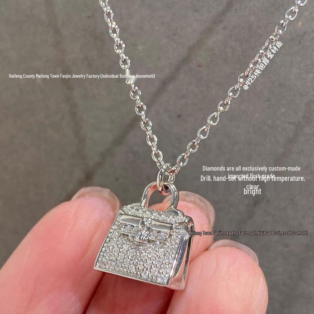 Women's 18K Rose Gold-Plated Diamond Kelly Handbag Necklace