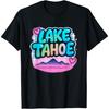 Lake Tahoe Pastel Retro Mountain Sunset Design T-Shirt