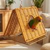 Imitate Rattan Parrots Woven Bird Nests Breathable Hamster Hideout Cave  Summer Use