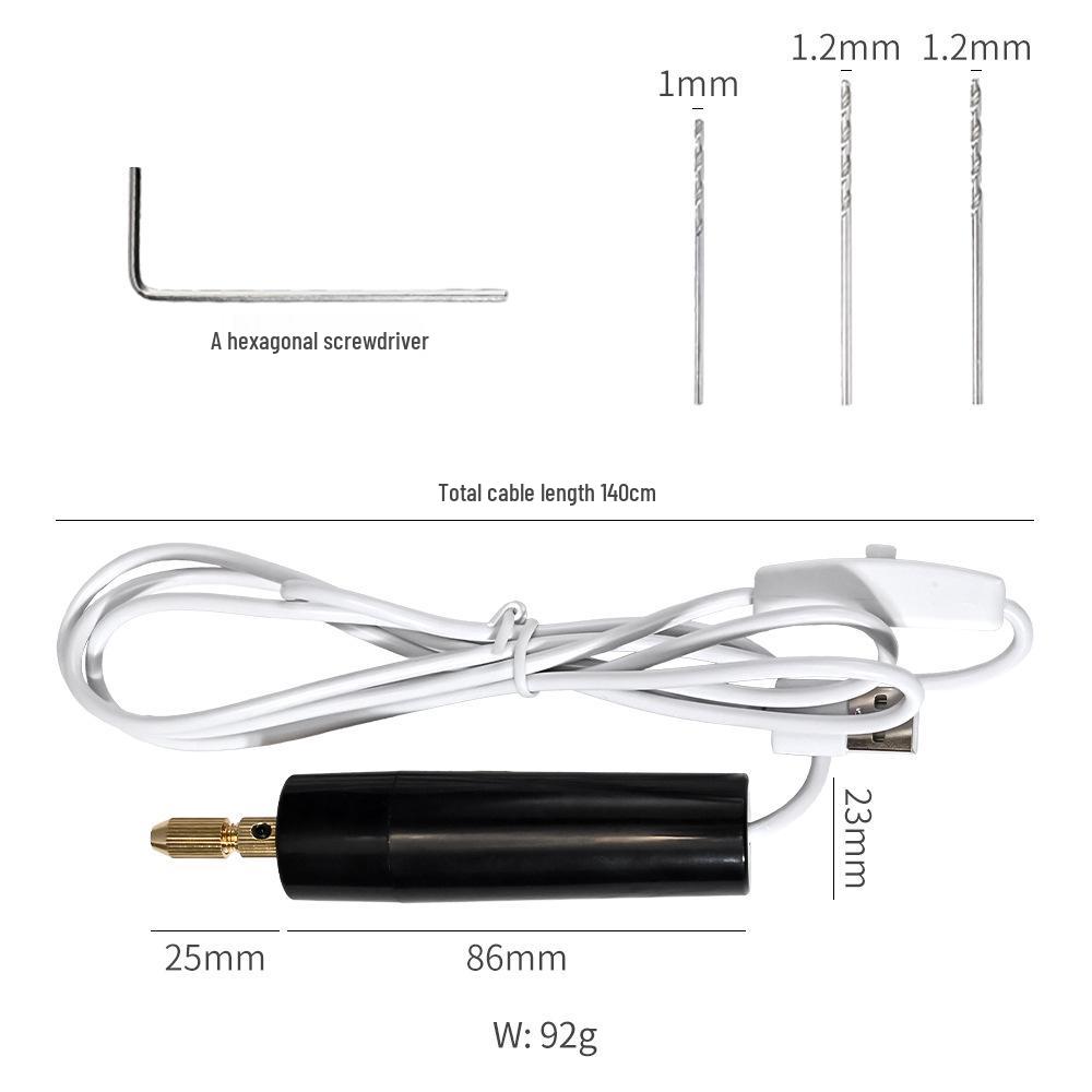 Компактная USB электрическая ручная дрель для DIY, сверления эпоксидной смолы и пробивки