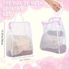 Durable Rectangular Laundry Bags with Zipper and Handles - Polyester Mesh for Delicates, Socks, Underwear, and Travel Clothes
