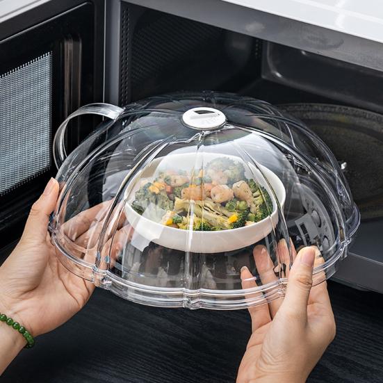 Брызгозащищенная крышка духовки Прозрачная термостойкая крышка для пищевых продуктов с ручкой Не содержит BPA