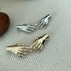 Palm Hand Shape Match Suit Pin Exaggerated Shawl Pins New Metal Brooch  For Women Men