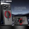 KEYSION Чехол-подставка с вращающимся на 360° кольцом для MagSafe для iPhone 17 Pro Max 17 Air Матовый Прозрачный Магнитный Противоударный Чехол для Телефона
