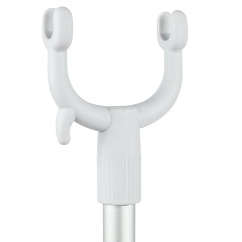 Adjustable, Lightweight, Telescopic Clothes Drying Rod Extension Closet Hook Rod for Laundry (Gray)