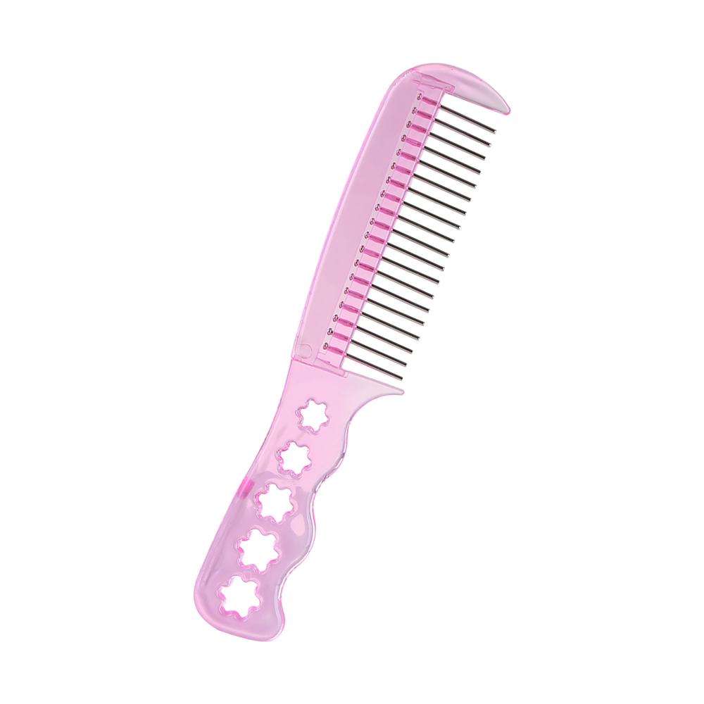 New Anti-static Women Anti-static Beauty Handle Comb Steel Tooth Styling Wig Tool