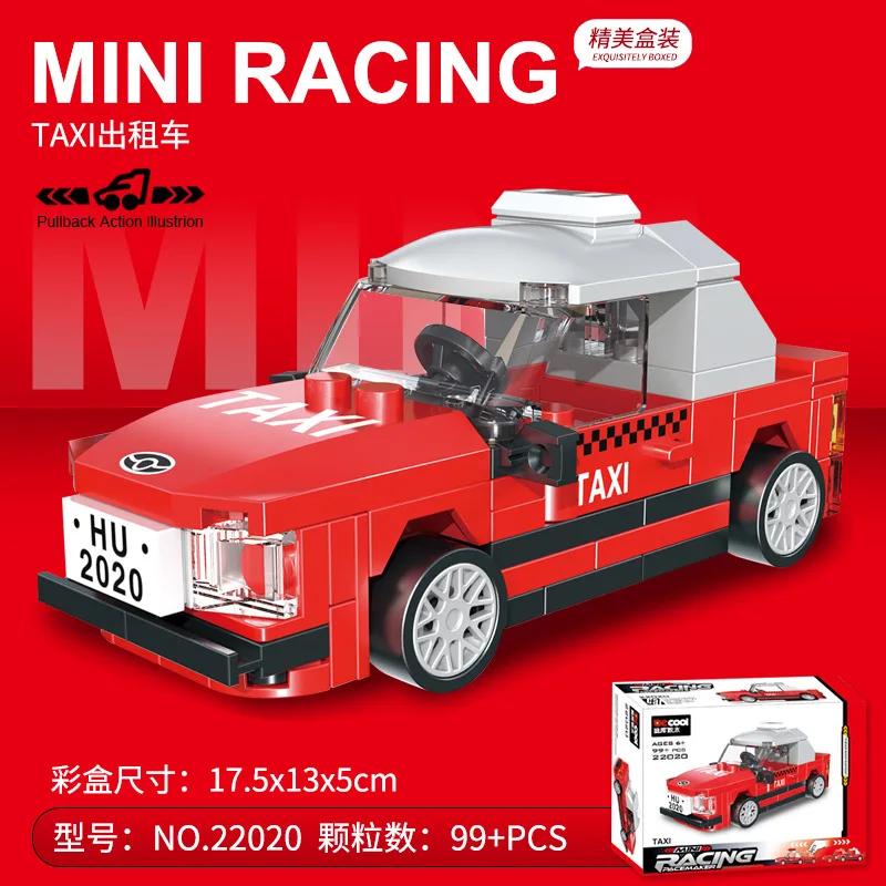 DIY гоночный автомобиль автобус инженерная машина скорая помощь отступить модель строительные блоки кирпичные игрушки для детей мальчики совместимы с