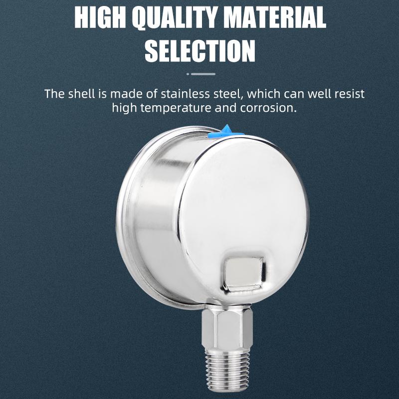 MAIRUIKESI Stianless steel pressure gauges 50mm(2") Accuracy 2.5% Bottom Connection Hydraulic High water vacuum manometer