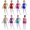 Girls Tiered Ruffle Dance Dress Sleeveless V Neck with Sequins for Stage Performance Costume