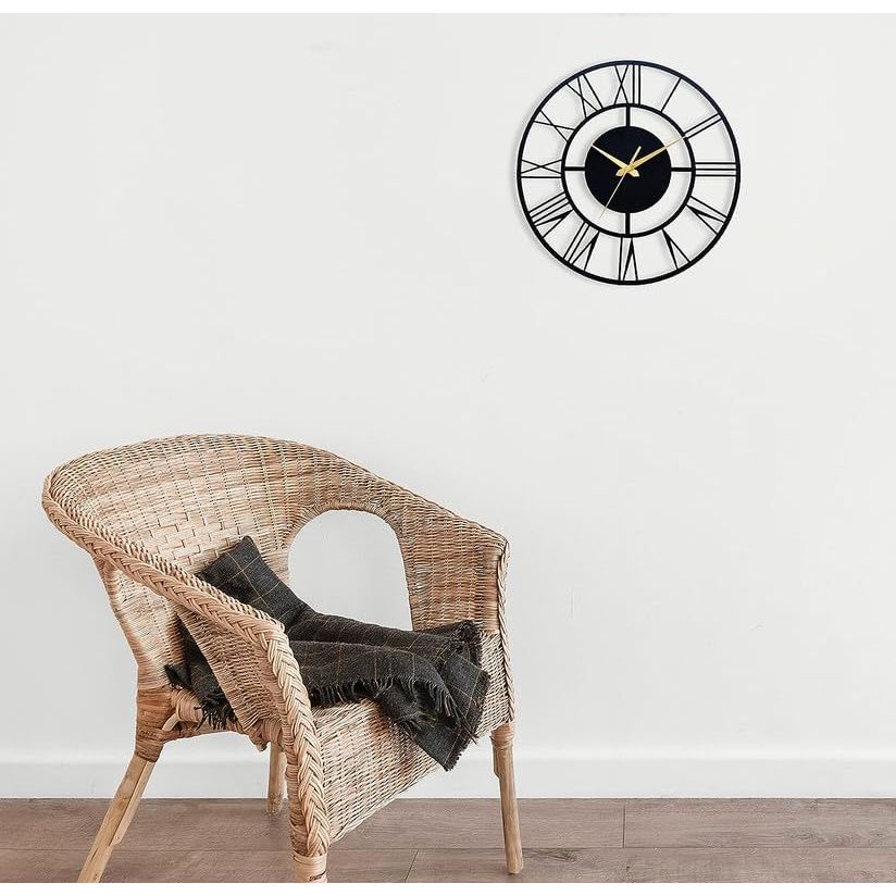 Стильные металлические аналоговые настенные часы для гостиной, спальни, кухни, дома и прихожей | Антикварные причудливые большого размера современные настенные часы для домашнего декора (60см)