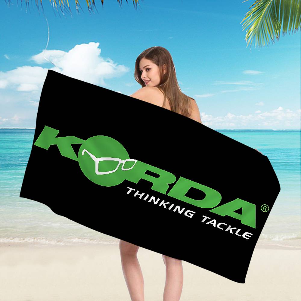 K-Korda Fishing Логотип Большие Микрофибровые Пляжные Полотенца Быстросохнущее Полотенце Песчаные Пляжные Полотенца Полотенце для Бассейна для Путешествий Плавание Бассейн Йога