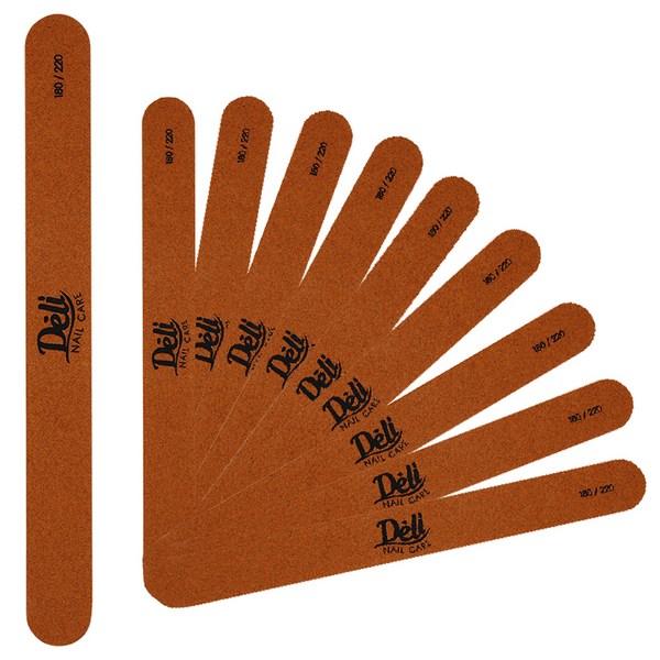 Deli Beauty Pro Wood File, Mixed Colors, 10 Pieces