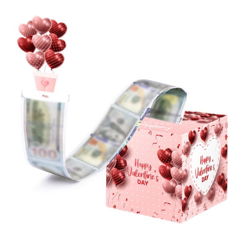 Сюрприз на День святого Валентина Коробка для денег Бумажная коробка для денег-сюрприз Забавные подарочные коробки для денег Свадьба