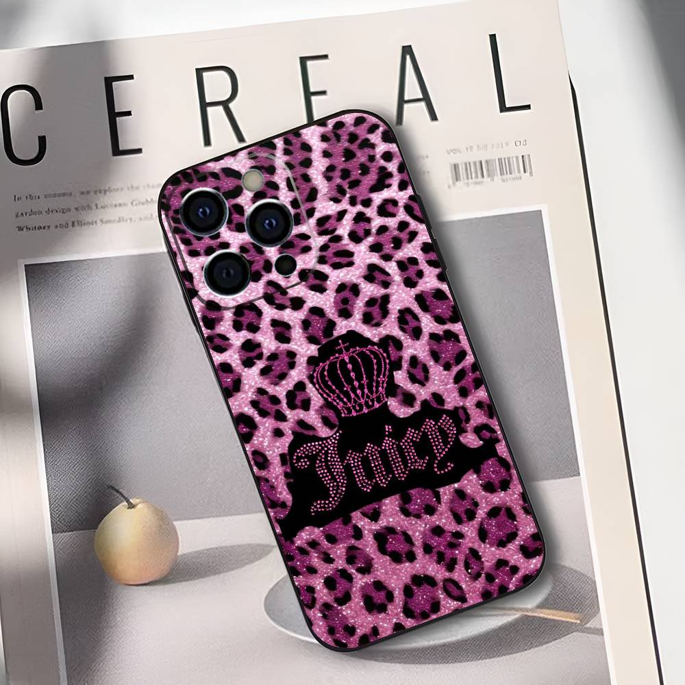 Розовый чехол J-Juicy C-Couture для iPhone 17,16,15,14,13,12,11 Plus,Pro Max,XS,Мягкий черный чехол