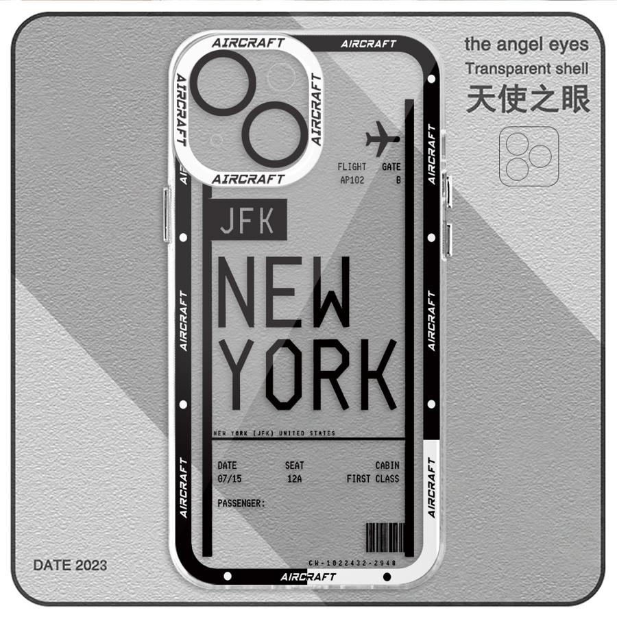 Чехол для телефона с изображением самолета и билетов на автобус для iPhone 16 Pro 13 Pro Max SE 8 7 Plus XR 14 15 Pro Max 11 12 Mini X XS Max Прозрачный Мягкий