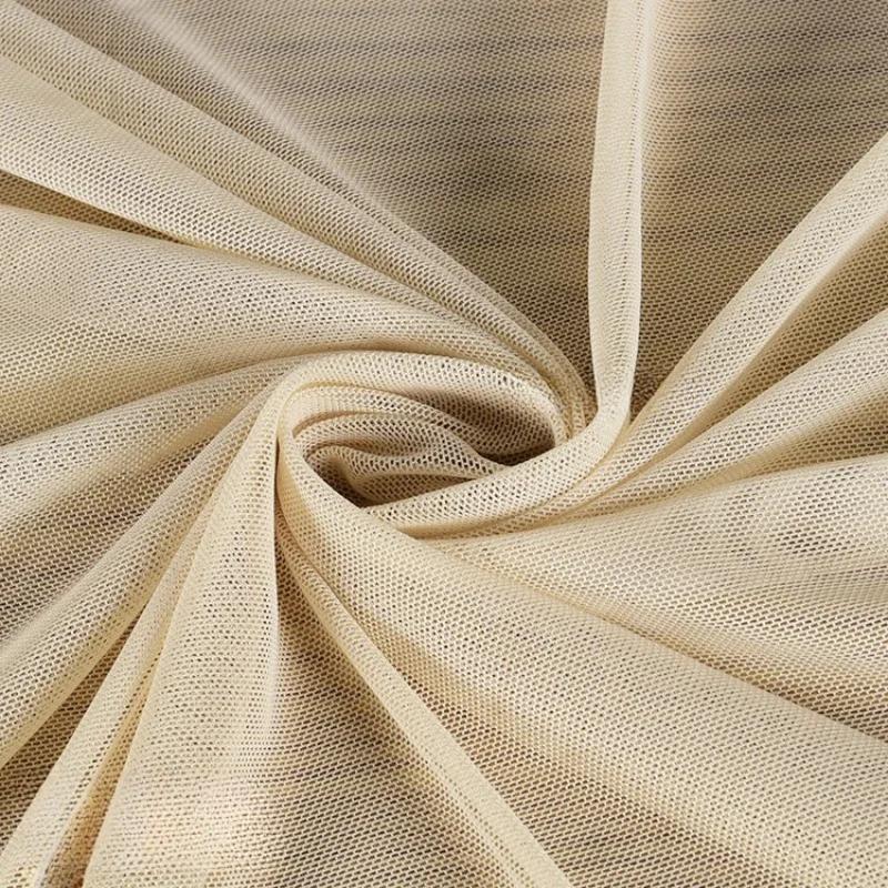 40D Mesh Fabric High Elastic Knitted Soft Four Sided Elastic Dress Bottom Cloth Diy Sewing Meters Nylon Spandex Material