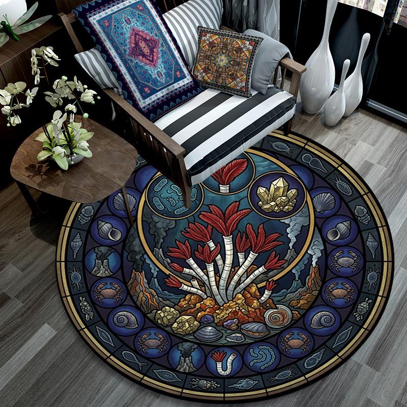 Penguin Arctic Wildlife Scene Round Area Rug Under Office Chairs Bedroom Living Room Home Decor