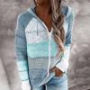 Womens Zip Up Color Block Hoodie Sweaters Long Sleeve Cardigan Sweatshirts