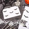1 рулон/500 шт. Ролл наклеек «Сверкающие летучие мыши на Хэллоуин» - Вырезанные лазером черные летучие мыши с блестящими акцентами, водонепроницаемые самоклеящиеся