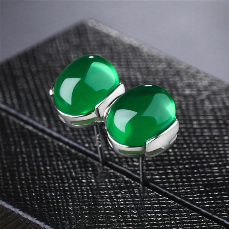 POMOiii Этнические серьги-гвоздики, модные украшения для женщин, красные, зеленые серьги с драгоценными камнями, вечерние, свадебный подарок