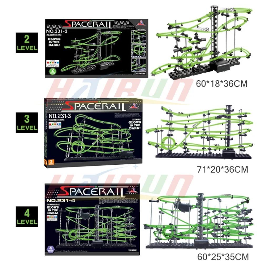 193/343/488 шт. светящийся электрический интеллект гоночный мяч здание мраморный пластик американские горки рельс уровень 1-9 трек игрушка