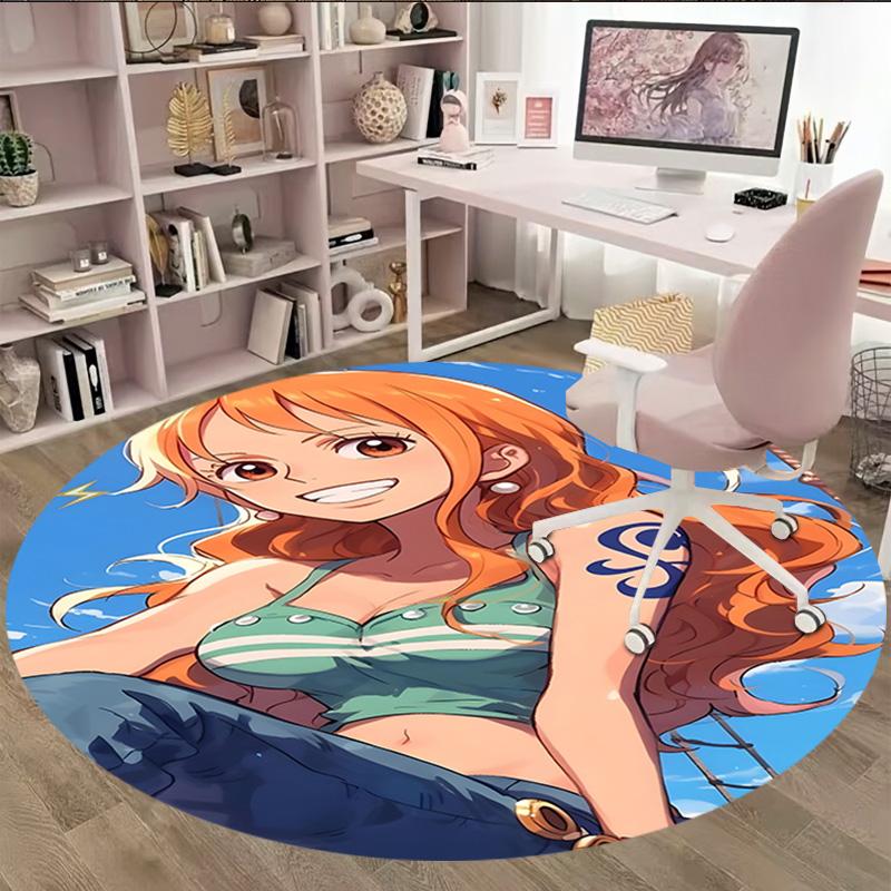 1pc Nami Carpet, Round Rug, Comfortable, Suitable for Entryways, Living Rooms, Office, And Bedrooms, Christmas Decoration