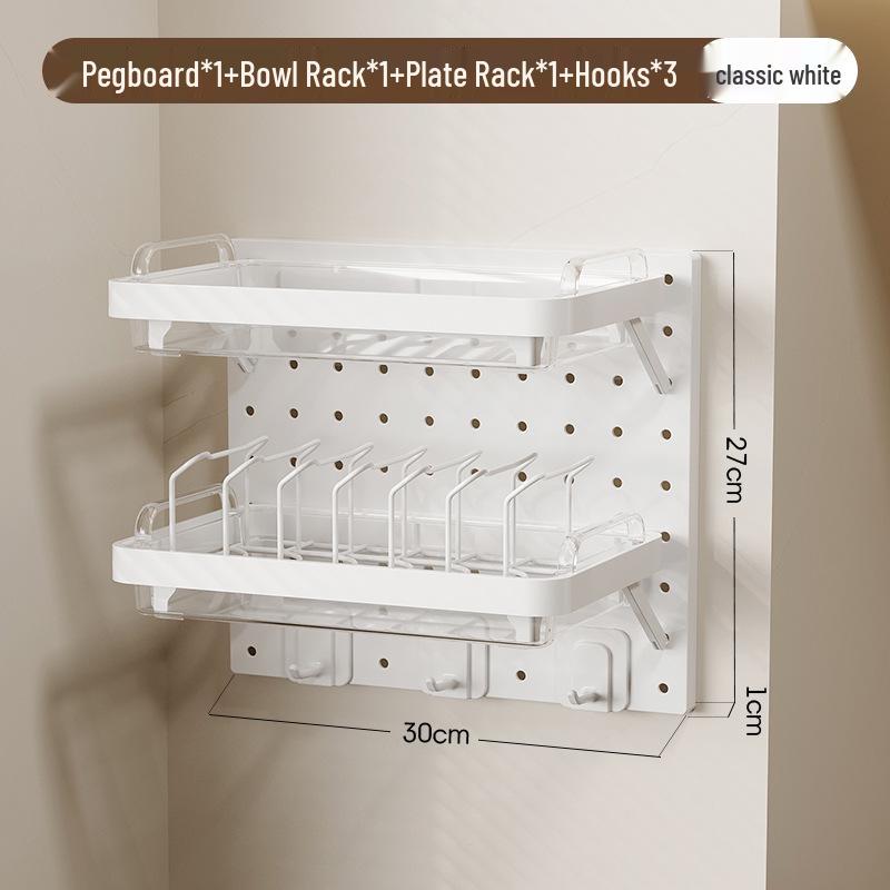 Настенная кухонная перфорированная доска без сверления: Многофункциональный набор-органайзер для хранения крышек от кастрюль и мисок