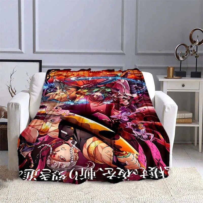 Одеяло с изображением убийцы демонов в стиле аниме, супер мягкое теплое одеяло, фланелевое одеяло, одеяло для пикника, одеяла для кроватей, одеяло для пикника