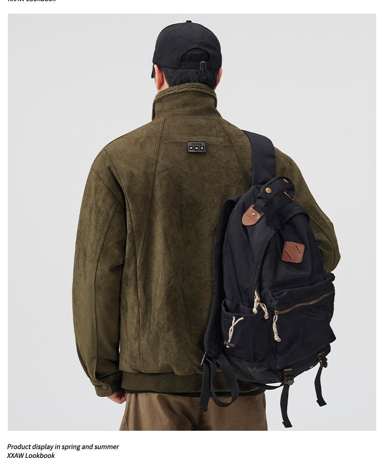 Мужская ретро-куртка Mu Yuan из кожи и меха ягненка - Зимняя коллекция