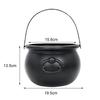 Halloween Candy Bowl Decorations  Black Plastic Cauldron Bowls with Iron Rack, Halloween Party Decorations Candy Bucket