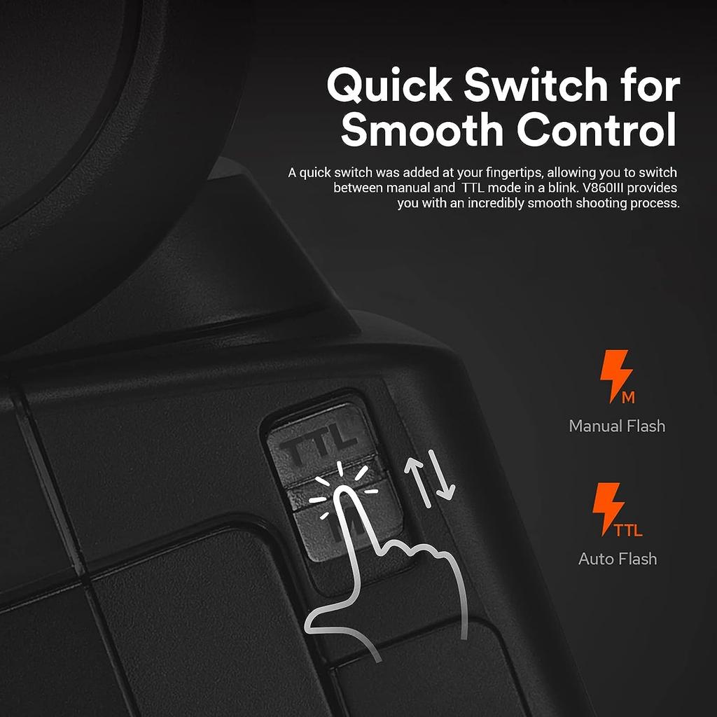 Godox V860IIIC Camera Flash Wireless Flash for Canon GODOX TTL GN60 HSS 1st Curtain Sync Mode LED Modeling Lamp Mode Button Compatible with Canon EOS