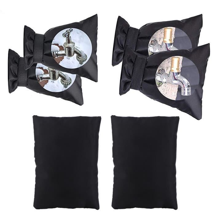 Zerone sac de protection de robinet d'hiver 2 PCS Noir Oxford Tissu Couverture De Robinet D'eau En Plein Air Hiver Anti Gel Outils